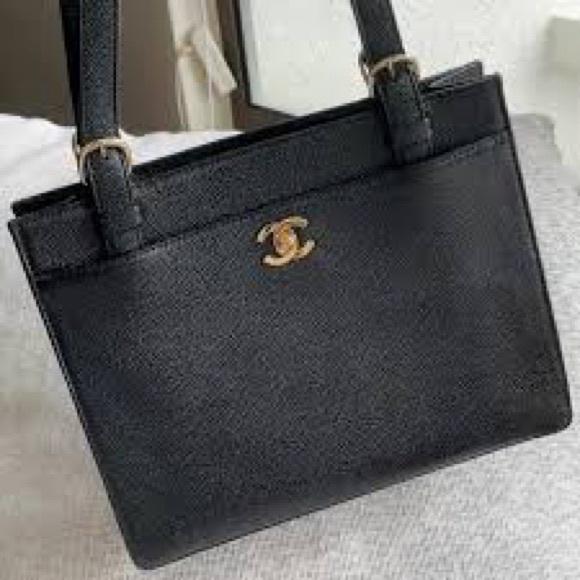 Large Chanel Timeless Black Caviar Tote Bag 24k Gold Hardware - Picture 3 of 12
